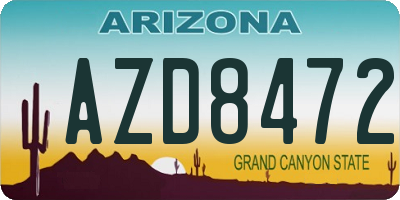 AZ license plate AZD8472
