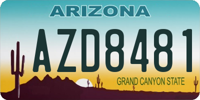 AZ license plate AZD8481