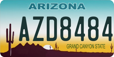 AZ license plate AZD8484