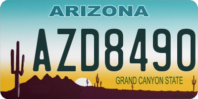 AZ license plate AZD8490