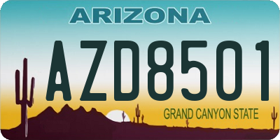 AZ license plate AZD8501
