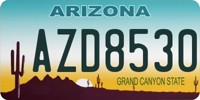 AZ license plate AZD8530