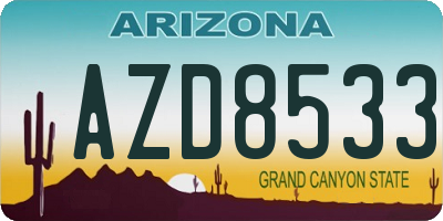 AZ license plate AZD8533