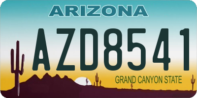 AZ license plate AZD8541