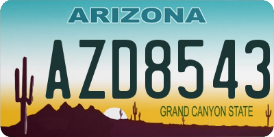 AZ license plate AZD8543