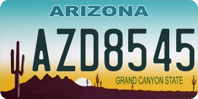 AZ license plate AZD8545