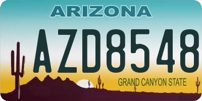 AZ license plate AZD8548