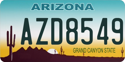 AZ license plate AZD8549