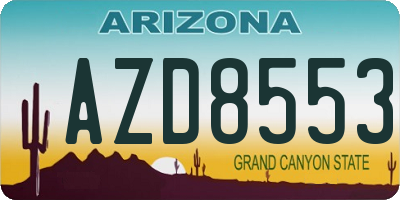 AZ license plate AZD8553