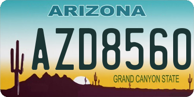 AZ license plate AZD8560