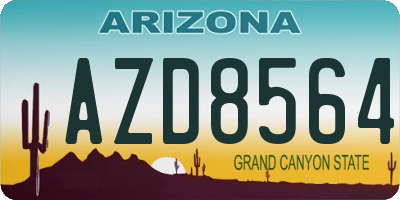 AZ license plate AZD8564