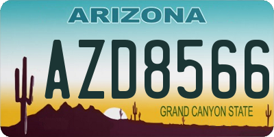 AZ license plate AZD8566