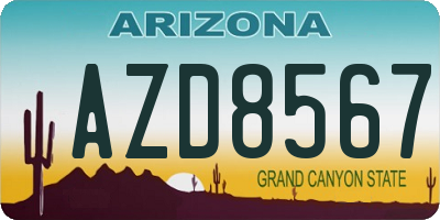 AZ license plate AZD8567