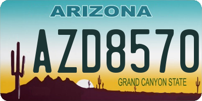 AZ license plate AZD8570