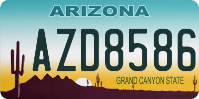 AZ license plate AZD8586