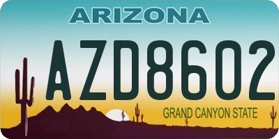 AZ license plate AZD8602