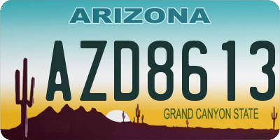 AZ license plate AZD8613