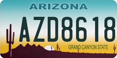 AZ license plate AZD8618