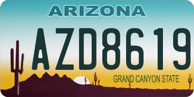 AZ license plate AZD8619