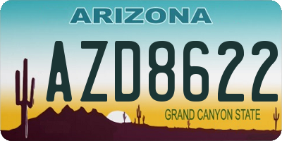 AZ license plate AZD8622