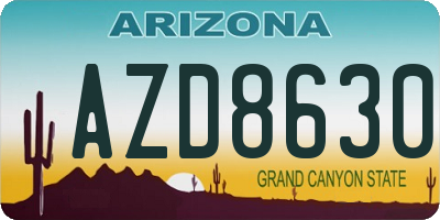 AZ license plate AZD8630