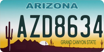 AZ license plate AZD8634