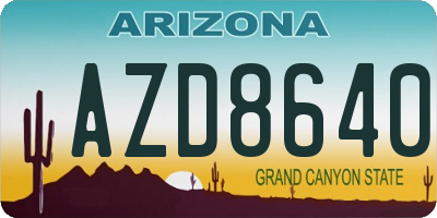 AZ license plate AZD8640