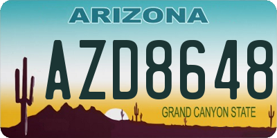 AZ license plate AZD8648
