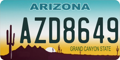 AZ license plate AZD8649