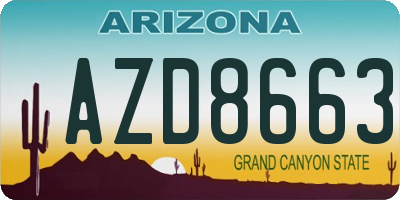 AZ license plate AZD8663