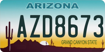 AZ license plate AZD8673