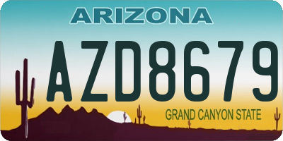 AZ license plate AZD8679