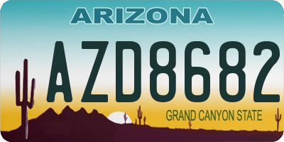AZ license plate AZD8682