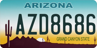 AZ license plate AZD8686