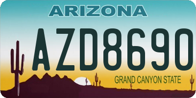 AZ license plate AZD8690