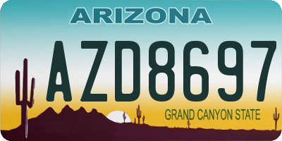 AZ license plate AZD8697