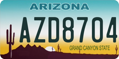 AZ license plate AZD8704
