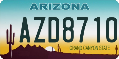 AZ license plate AZD8710