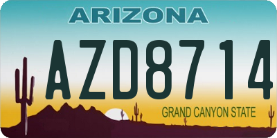 AZ license plate AZD8714