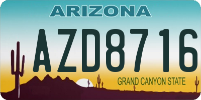 AZ license plate AZD8716