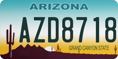 AZ license plate AZD8718