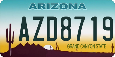AZ license plate AZD8719