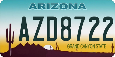 AZ license plate AZD8722