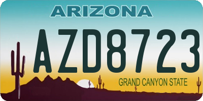 AZ license plate AZD8723