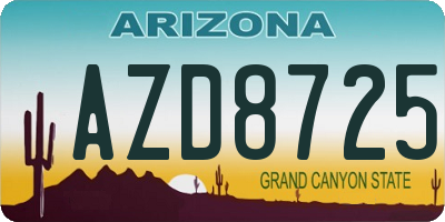 AZ license plate AZD8725