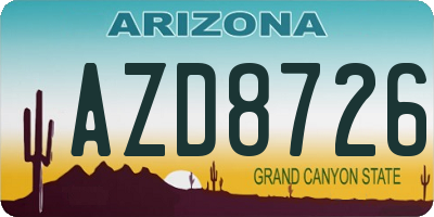 AZ license plate AZD8726