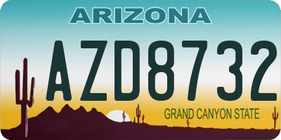 AZ license plate AZD8732