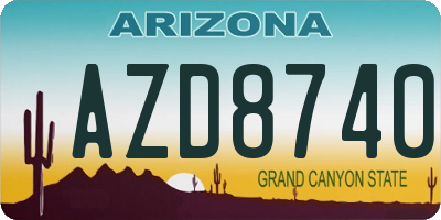 AZ license plate AZD8740