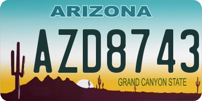 AZ license plate AZD8743