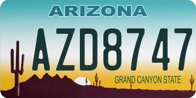 AZ license plate AZD8747